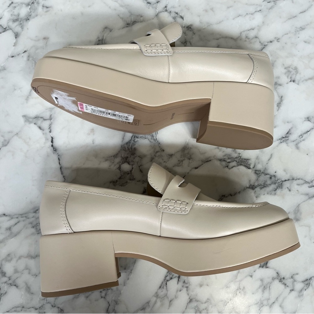 Dolce Vita Yanni Platform Penny Loafers Ivory Leather Women’s Size 10 - Picture 8 of 12